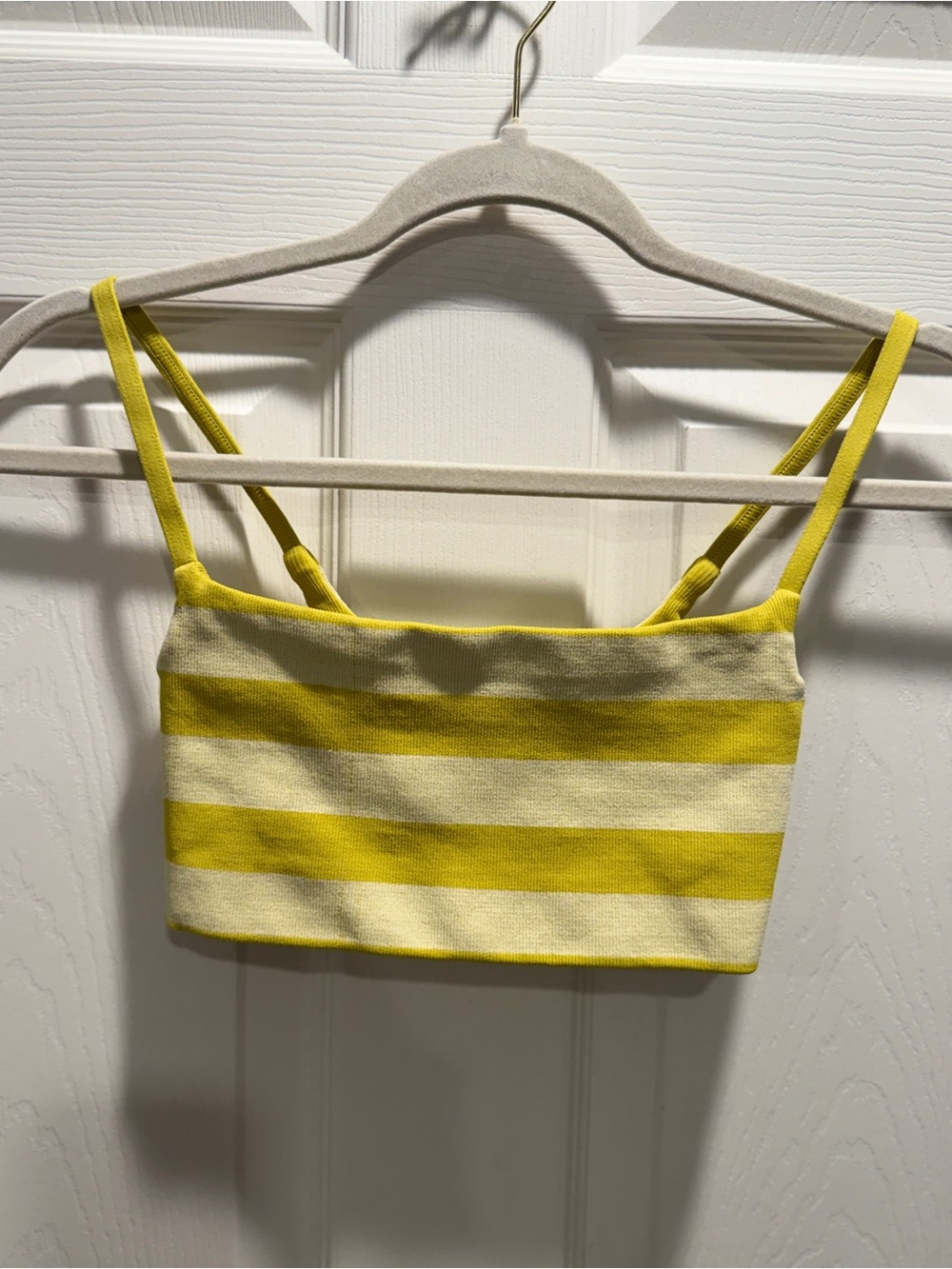 FP Movement Yellow & White Striped Longline Bra Top M/L Athletic Yoga Crop - Picture 4 of 7